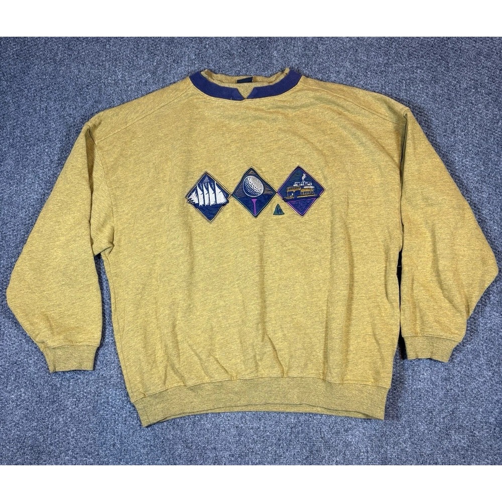 Vintage Le Coq‎ Sportif Embroidered Golf High Crewneck Cotton Sweatshirt XL
